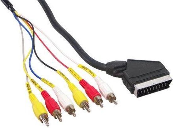 Alcasa 5525-6C video kabel adapter 2 m SCART (21-pin) 6 x RCA Zwart, Rood,  Wit, Geel | bol.com