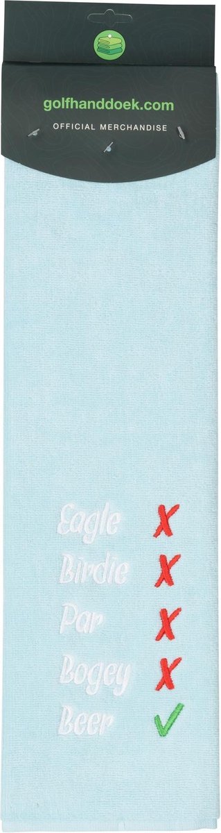 Nova Golf 'Eagle Birdie Beer' Golfhanddoek - Lichtblauw