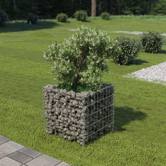 vidaXL Jardinière en gabion 50x50x50 cm acier galvanisé