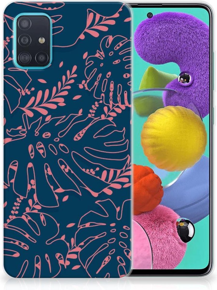 Back Cover voor Samsung Galaxy A51 TPU Case Palm Leaves