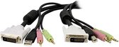 StarTech.com Câble de commutateur KVM DVI-D double liaison USB 4 en 1 3 m avec audio et microphone