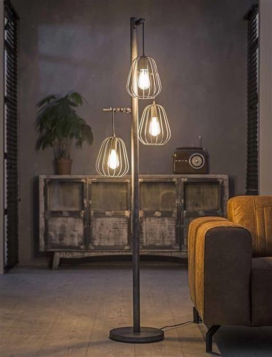ga werken uitlokken geur Vloerlamp Holly 3-lichts Industrieel - Staande lamp | bol.com