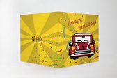 Diamond Painting Retro auto verjaardagskaart
