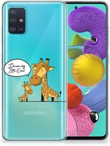 Geschikt voor Samsung Galaxy A51 Telefoonhoesje met Naam Giraffe