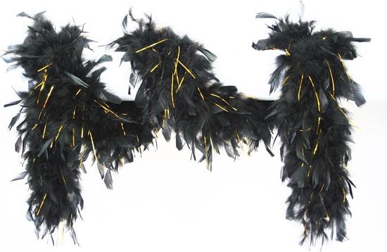 Parameters Temmen Aziatisch Boa zwart met gouden sliertjes 65gram 180cm lang | bol.com