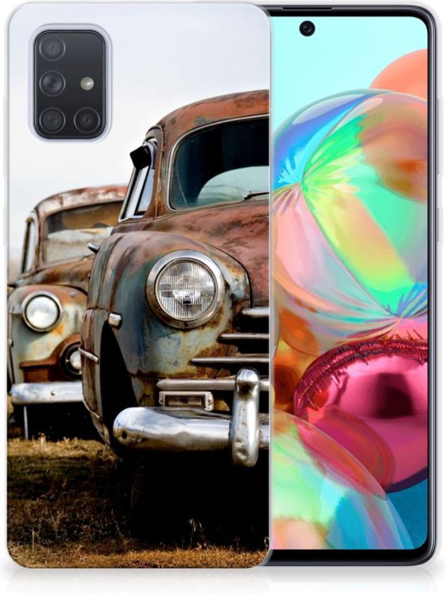Samsung Galaxy A71 Siliconen Hoesje met foto Vintage Auto