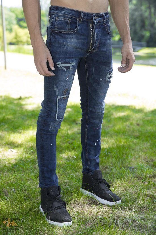 Patched en Ripped Jeans – Blauw | bol.com