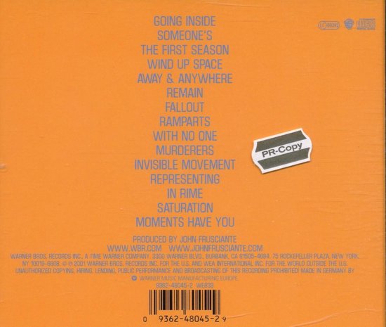 To Record Only Water For, John Frusciante | CD (album) | Musique | bol.com