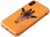 Wilma glow in the dark savanne giraffe hoesje iPhone X XS - Oranje