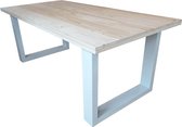 Wood4you - Eettafel New England geschaafd vurenhout 150Lx78Hx90D cm wit