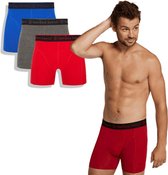 Bamboo Basics - 3-Pack Heren Bamboe Boxershorts Rico – Blauw/Grijs/Rood - Maat S