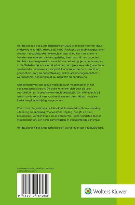 Basisboek Socialezekerheidsrecht 2020 - I.A.M. Van Boetzelaer-Gulyas