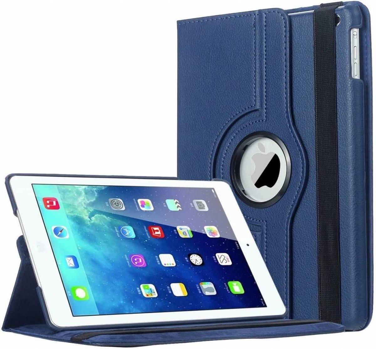 Apple iPad Air 2 (iP6) Case met 360ᄚ draaistand hoesje met Stand Donker Blauw