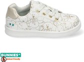 Bunnies JR 220141-900 Meisjes Lage Sneakers - Wit - Imitatieleer - Veters