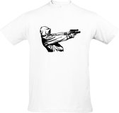 Merkloos Gangster - Hoodie - Pistool - Shotgun - Geweldadig - Agressief - Kwaad Unisex T-shirt L