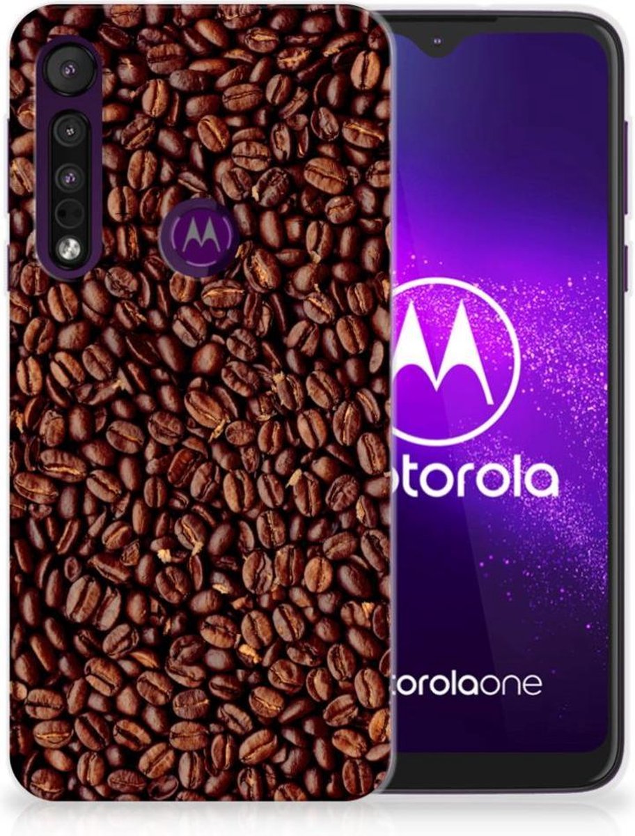 Motorola One Macro Siliconen Case Koffiebonen