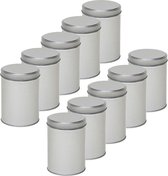 10x Boîte de rangement ronde argentée / Boîte de rangement 13 cm - Dosettes / tasses à café argentées Boîte de rangement - Boîtes de rangement