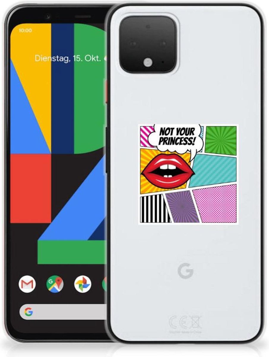 Google Pixel 4 Silicone Back Cover Popart Princess