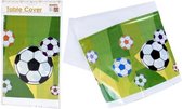 1x Voetbal thema tafelkleed/tafellaken 130 x 220 cm - EK/WK feestdecoratie/versiering - Voetbalfeestje