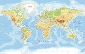 Afbeelding op acrylglas - Zeer gedetailleerde wereldkaart