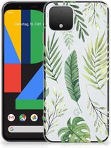 Back Cover Google Pixel 4 TPU Siliconen Hoesje Leaves