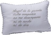 Gamberritos Decoratiekussen Angel De La Guarda 28 Cm Wit/grijs