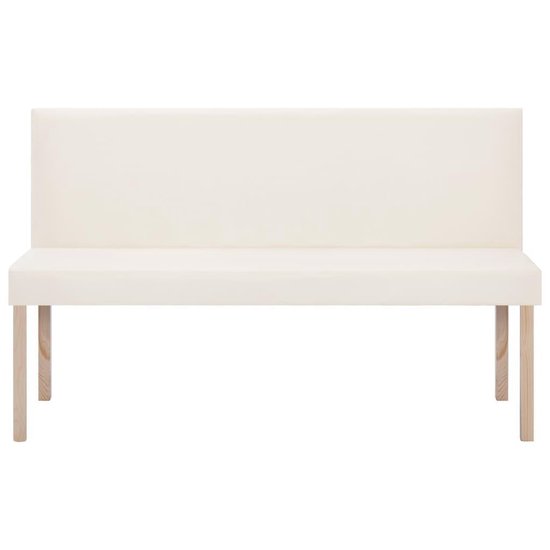 vidaXL Bankje 139,5 cm kunstleer crème