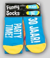 Sokken - Funny socks - 30 jaar! Party time! - In cadeauverpakking met gekleurd lint