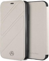 Mercedes Benz Leren Boekmodel Hoesje iPhone 8 Plus / 7 Plus / 6s Plus / 6 Plus - Grijs