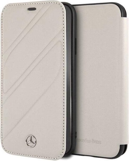 Mercedes Benz Leren Boekmodel Hoesje iPhone 8 Plus / 7 Plus / 6s Plus / 6 Plus - Grijs