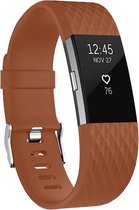 By Qubix Fitbit Charge 2 - silicone diamant - Petit - Coffee
