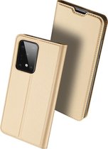 Hoesje geschikt voor Samsung Galaxy S20 Ultra - dux ducis skin pro book case - goud