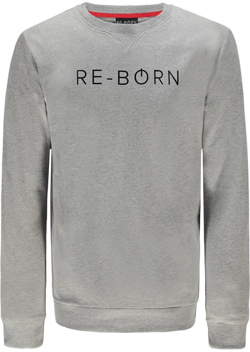 Re-Born - Sportkleding - Sweater - Sporttrui - Padel - Fitness - Tennis - Trui Ronde Hals Lange Mouw - Heren - Grijs - Maat M