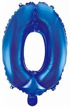 Wefiesta Folieballon Cijfer 0 41 Cm Blauw