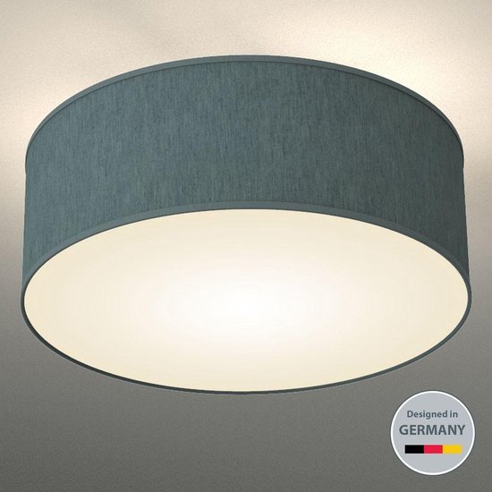 B.K.Licht stoffen plafondlamp plafonnière - stof - E14 - grijs of wit -  verlichting -... | bol.com