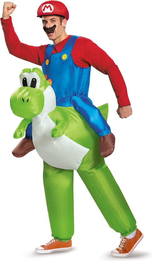 DISGUISE - Opblaasbaar Nintendo Mario op Yoshi kostuum voor volwassenen