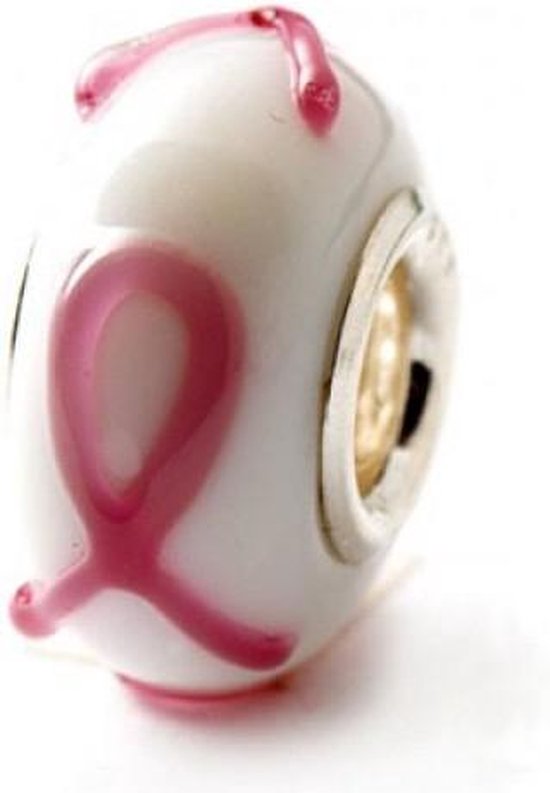 Pink Ribbon roze glaskraal | Zilverana | voor Biagi , ,... | bol.com