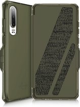 Huawei P30 Hoesje - ITSkins - Level 2 SpectrumFolio Serie - Kunstlederen Bookcase - Kaki - Hoesje Geschikt Voor Huawei P30