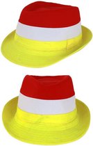 Kojak hoedje rood/wit/geel