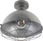 QAZQA course - Industriele Plafondlamp - 1 lichts - Ø 310 mm - Zilver - Industrieel - Woonkamer | Slaapkamer