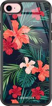 iPhone 8/7 hoesje glass - Flora | Apple iPhone 8 case | Hardcase backcover zwart