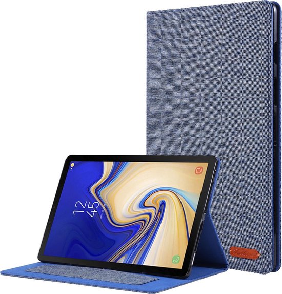 kom barrière Gedragen Samsung Galaxy Tab S5e hoes - Book Case met Soft TPU houder - Blauw |  bol.com