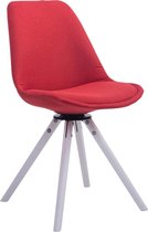CLP Troyes Bezoekersstoel - Stof rood wit (eik)