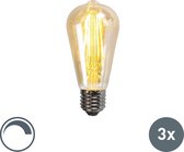 LUEDD Set van 3 E27 dimbare LED lampen ST64 goud 5W 450 lm 2200K