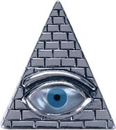 Zilveren Het Oog in piramide ketting hanger