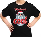 Foute kerst shirt / t-shirt - this dude is cool met stoere santa zwart voor kinderen - kerstkleding / christmas outfit M (116-134)