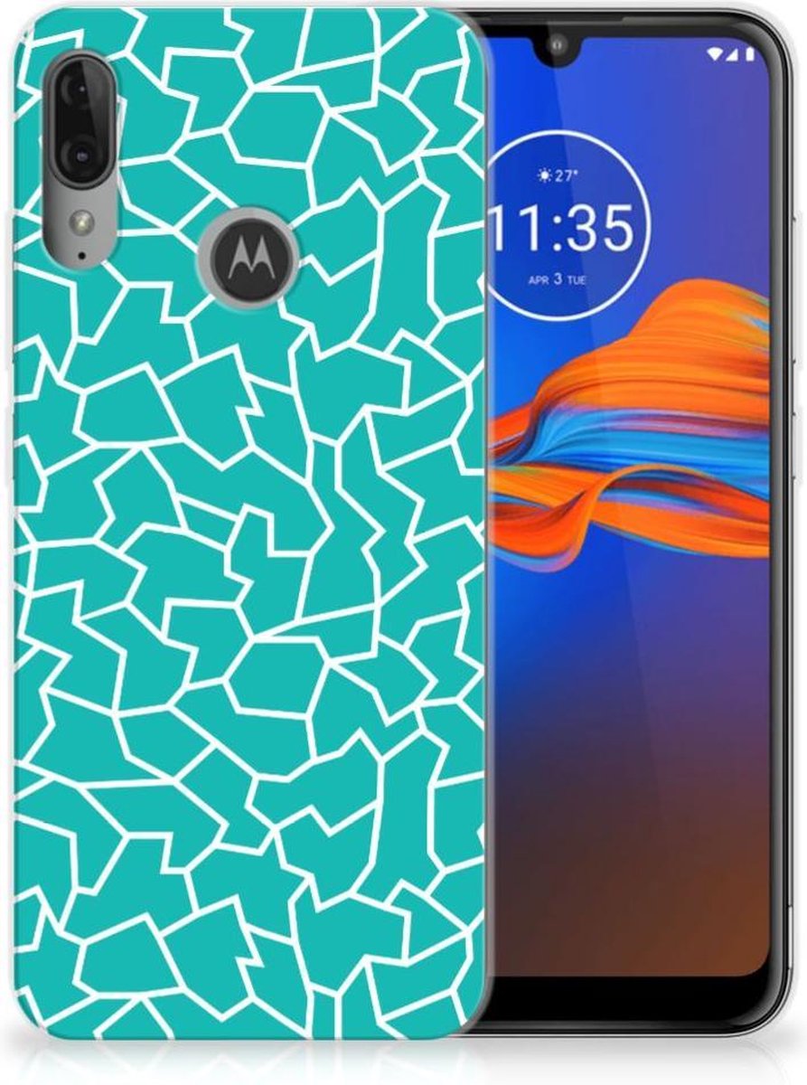 Motorola Moto E6 Plus Hoesje maken Cracks Blue