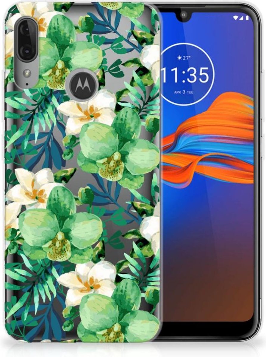 Motorola Moto E6 Plus TPU Case Orchidee Groen