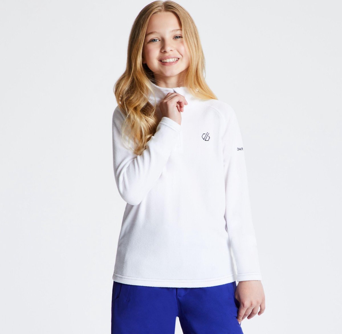 Fleece Kinderen Halve Rits Wit
