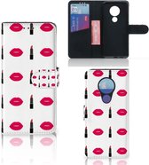 Portefeuille Nokia 7.2 | Nokia 6.2 Flip Housse Étui Lipstick Kiss